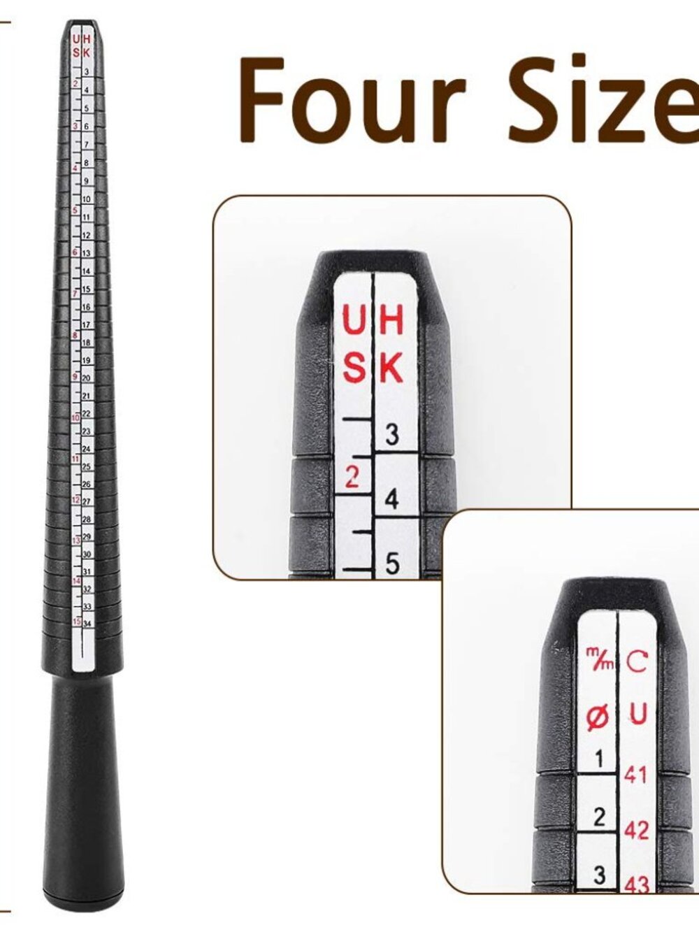 Accmor Ring Size Measuring Tool Includes Plastic Ring Sizer Mandrel Stick, Finge - Picture 2 of 7
